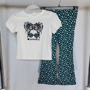 SHEIN White and Teal Sweetie Set